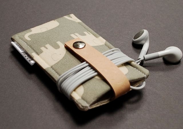 iPod Nano 7th Generation Case / iPod Nano Case with Leather Strap - Elephant Gray