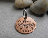 FAMILY Keychain Copper 1inch with new stick family stamps
