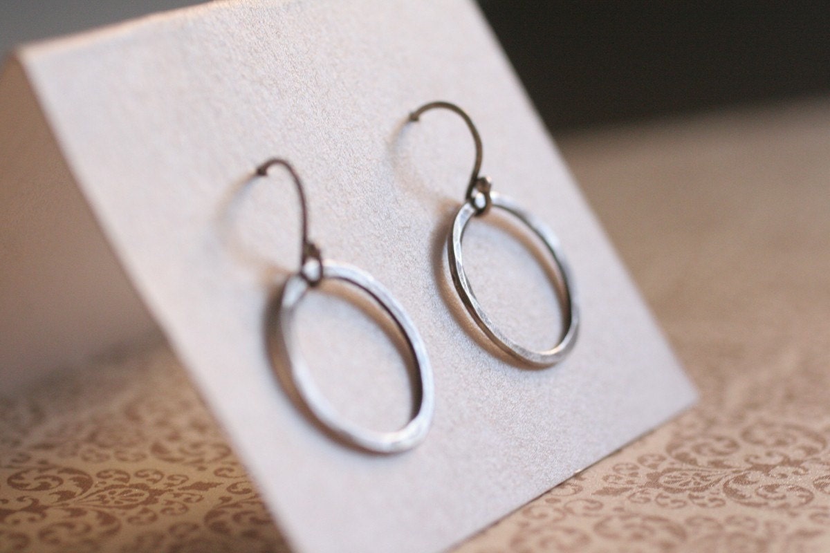 Tiny Silver Circles, Sterling Silver Earrings