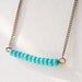 Blue bead necklace, simple bar necklace