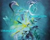 Peacock Abstract Oil Painting