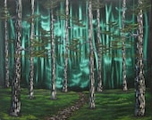Into The Woods Original Abstract Landscape Oil Painting