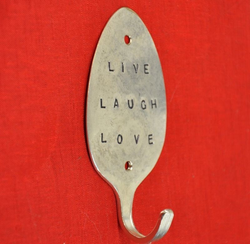 LIVE LAUGH LOVE Stamped Spoon Hook