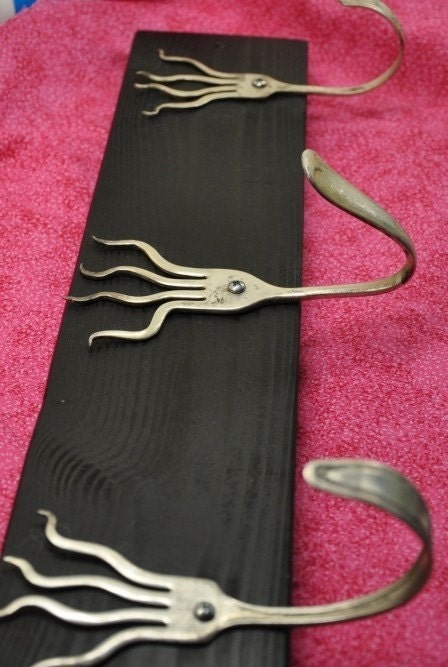 3 Funky Forks Coat Rack BLACK
