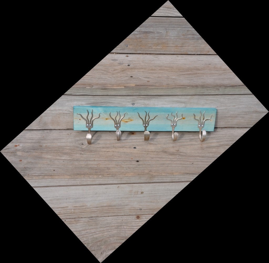 Go Turquoise Stained 5 Funky Forks Coat Rack OH YEAH