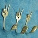 PEACE Special set of 3 Silverware Coat Hooks