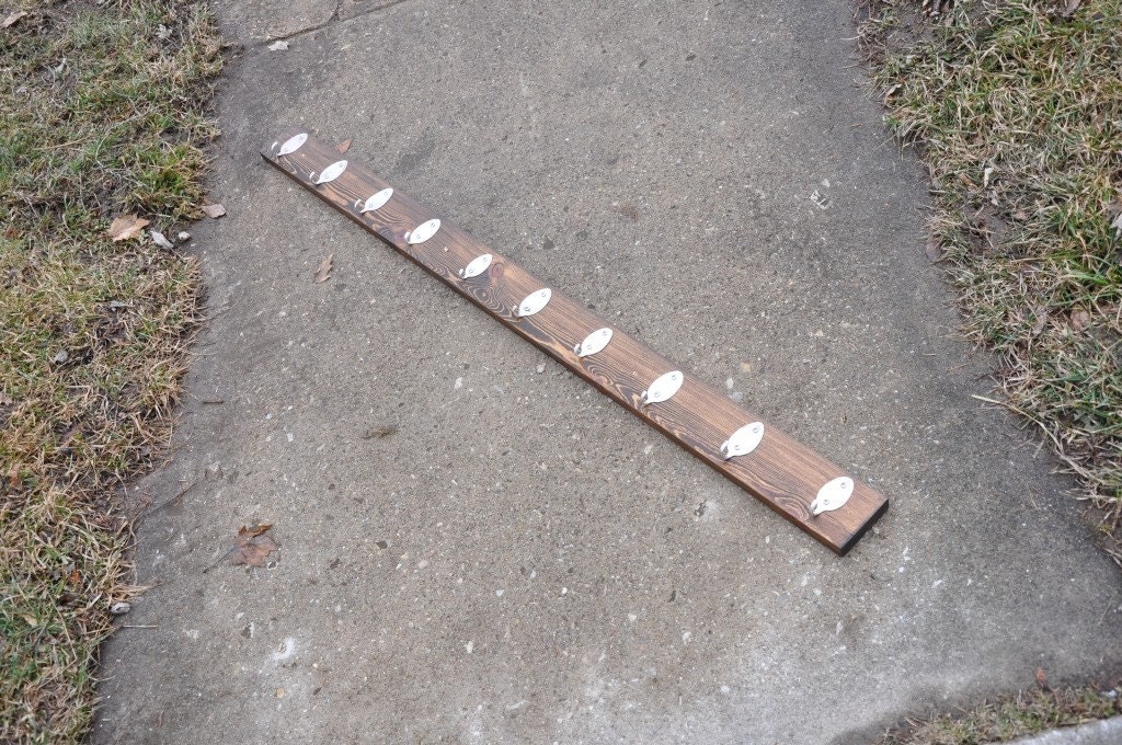 10 Rad Spoon Rack Brown Stain Upcycled Wood