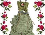 Khaki Green Dress cotton jersey - Green with Envy - Indie Couture Military burlesque