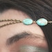 Chain Headpiece Headband Hair PieceBohemian Hipster Boho Hippie Bronze Turquoise Bridal Statement Jewelry