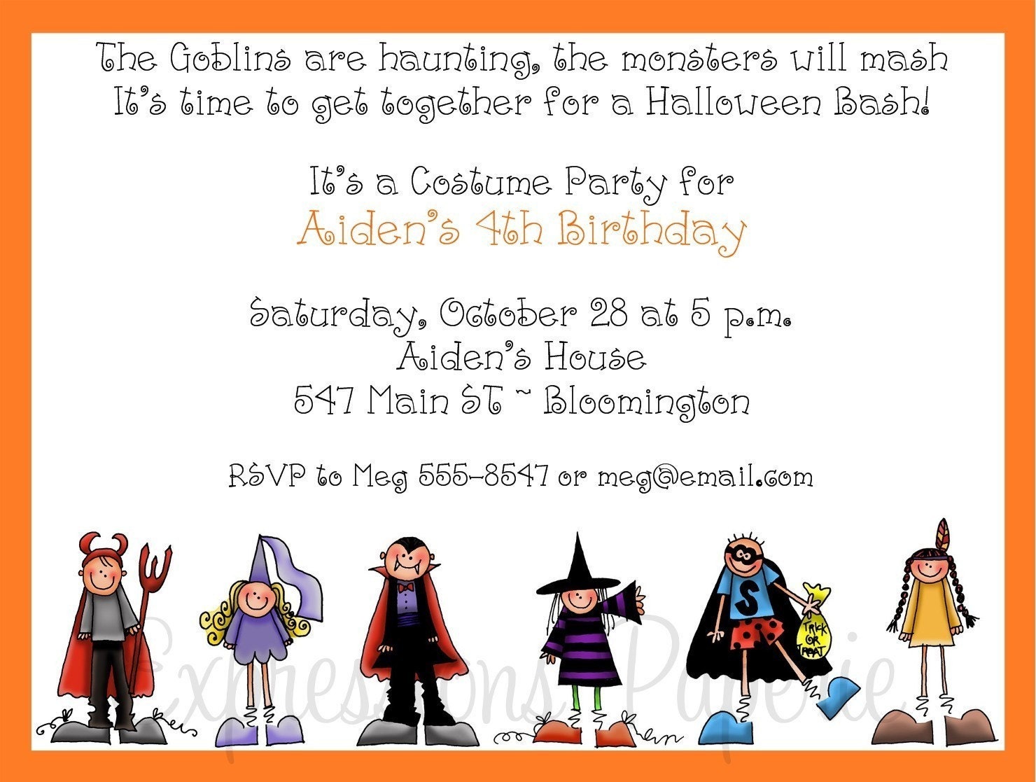 Kids Costume Halloween Party Invitations Il_170x135