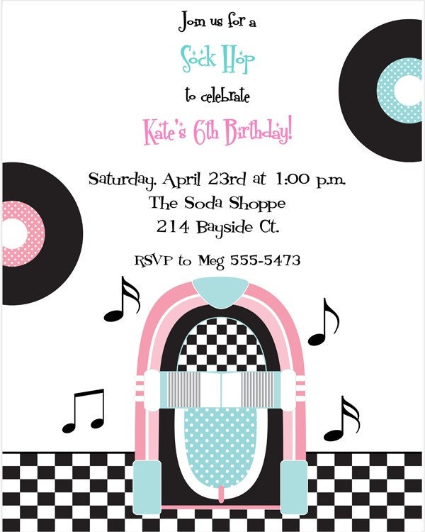 Rock Around the Clock Birthday Party Invitations Il_170x135