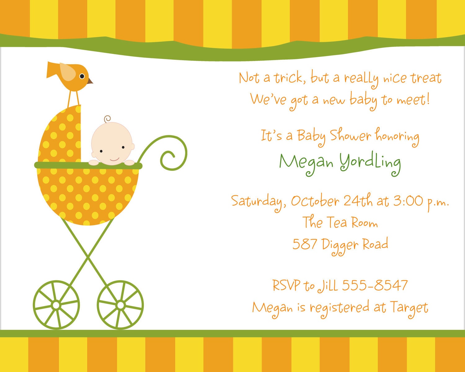 Baby in Stroller Fall Baby Shower Invitations Il_170x135