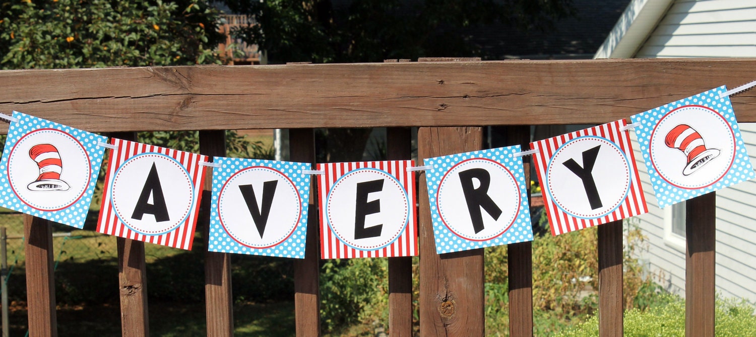 Dr Seuss Baby Shower Birthday Party Banner