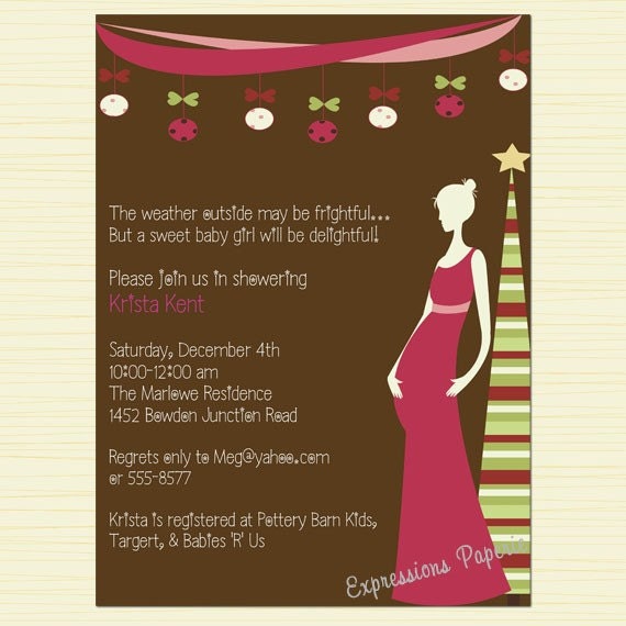 Baby Girl Christmas Shower Invitations Il_570xn