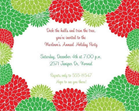 Christmas Flower Invitations Il_570xn