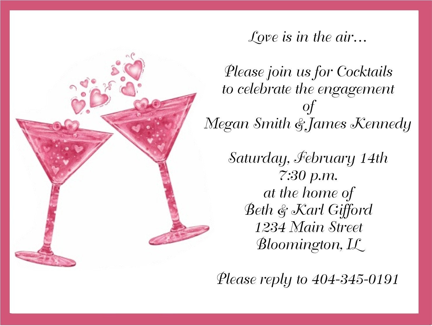 Heart Martinis, Valentines Day Party Invitations Il_570xn