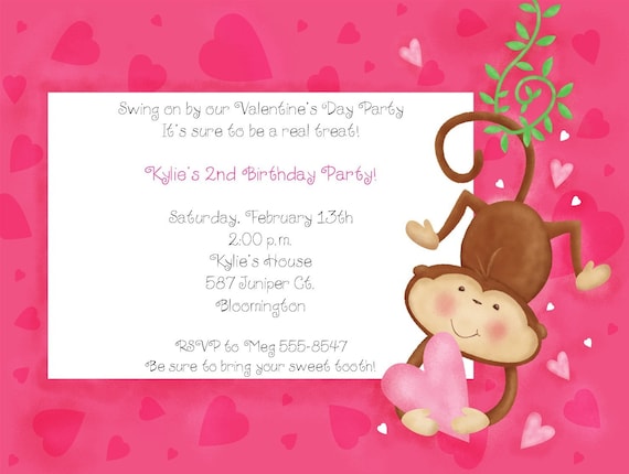 Valentines Day Monkey Invitations Il_570xn