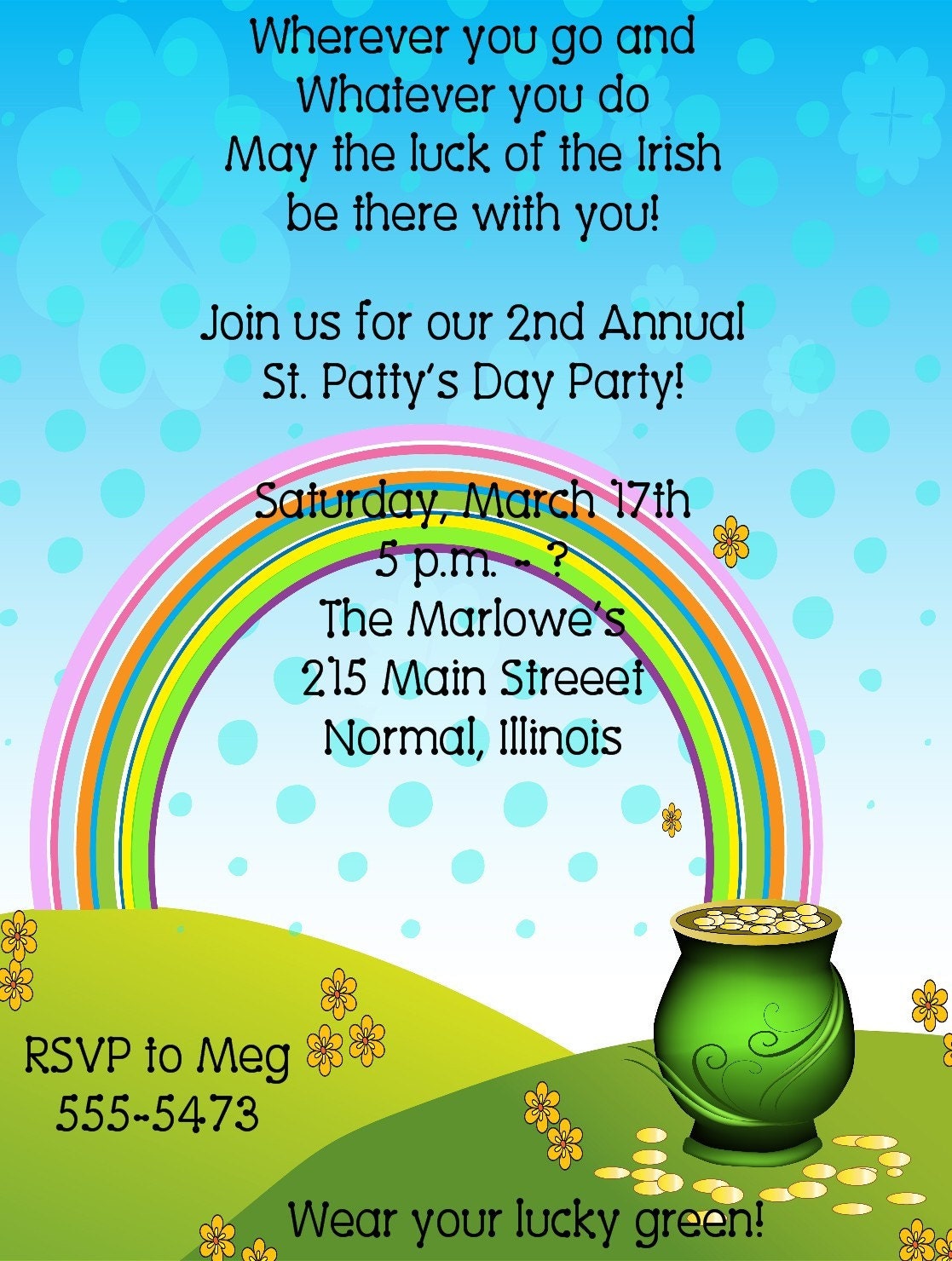 Pot of Gold St Patricks Day Invitations Il_570xn