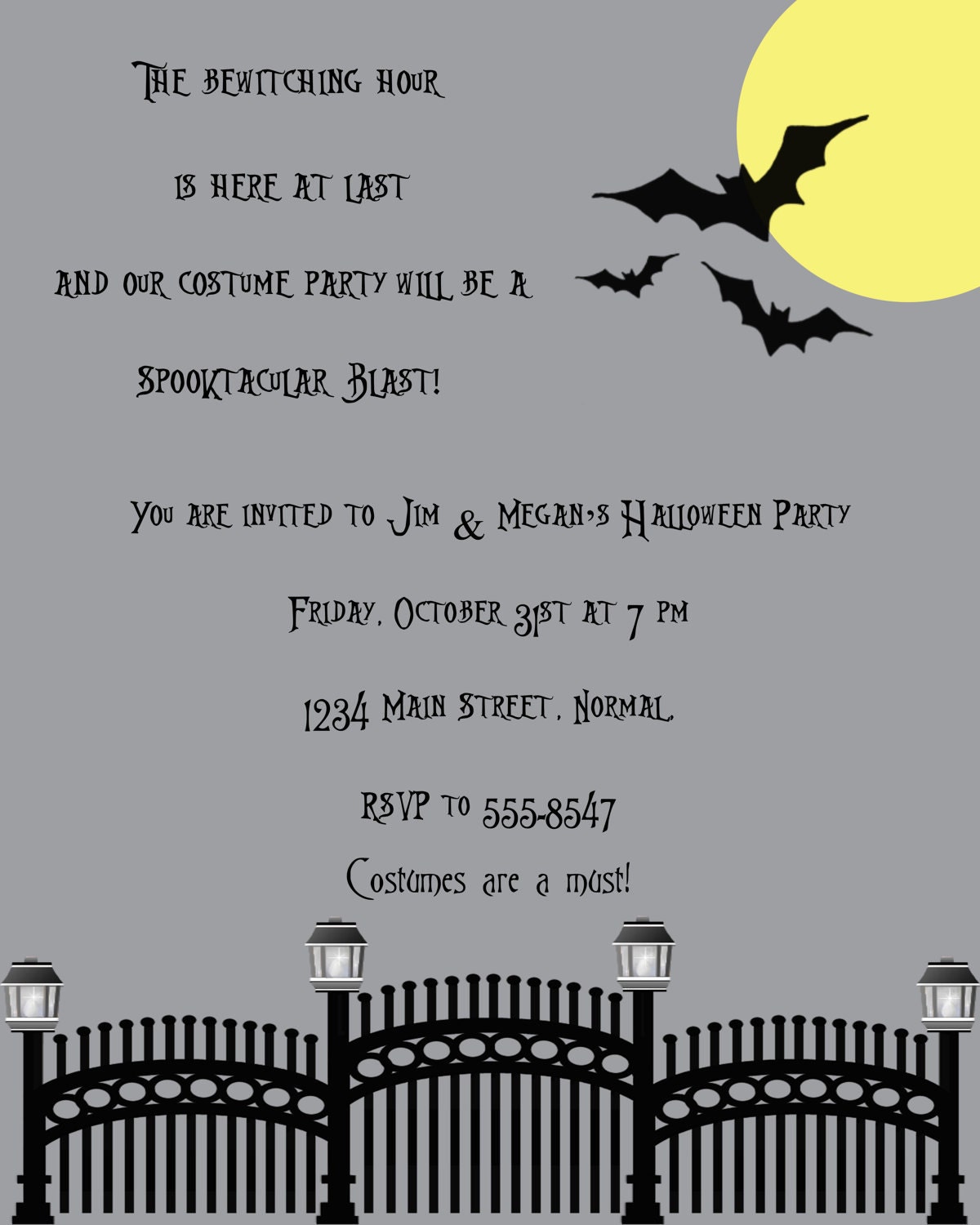 Batty Halloween Party Invitations Il_570xn