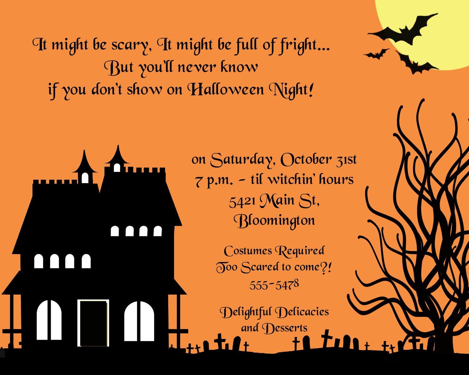 Spooky House Halloween Party Invitations Il_570xn