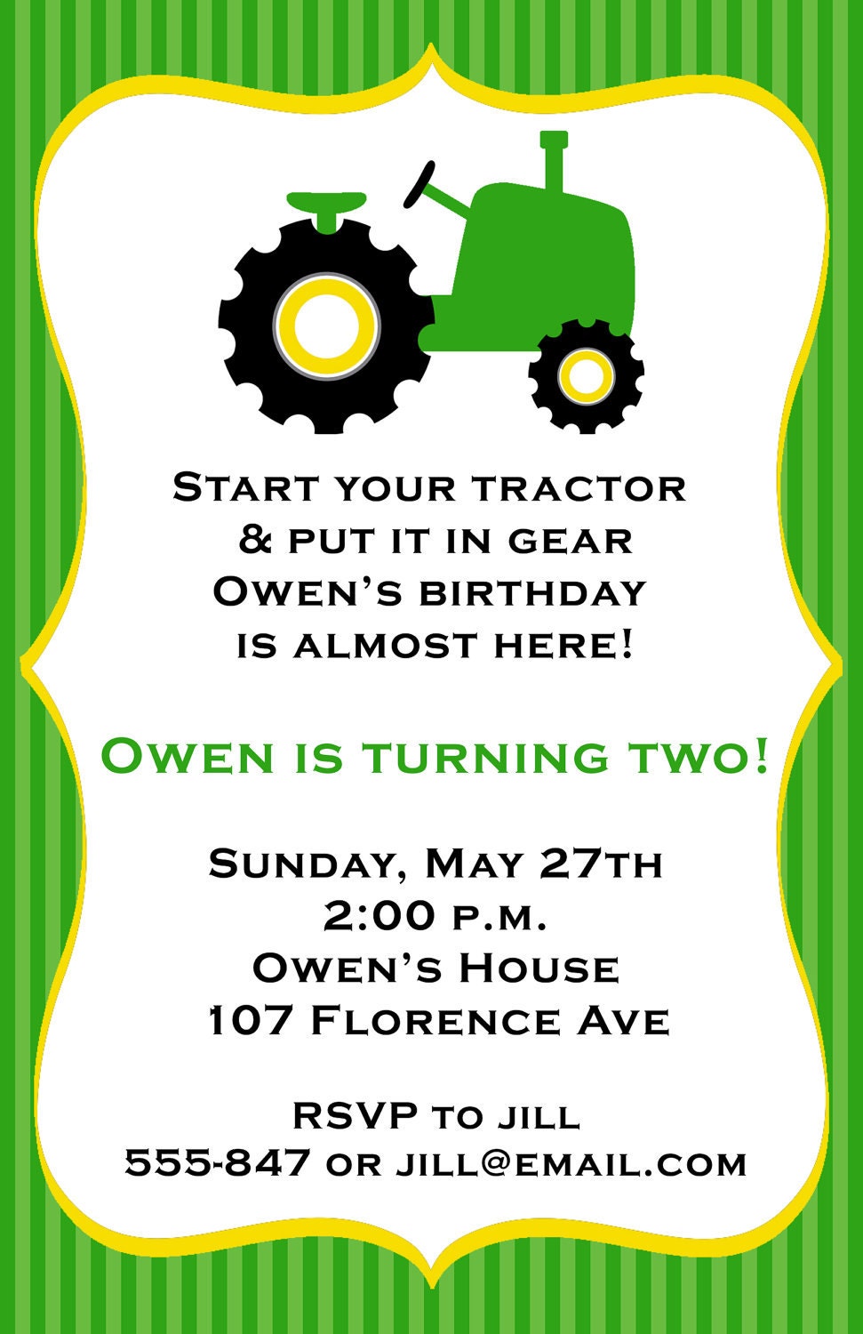 Tractor Birthday Party Invitations Il_570xn