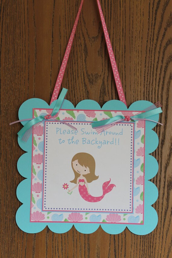 Sweet Mermaid Birthday Personalized Door Sign Il_570xn