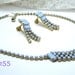 Vintage Necklace Earrings Milk Glass Blue