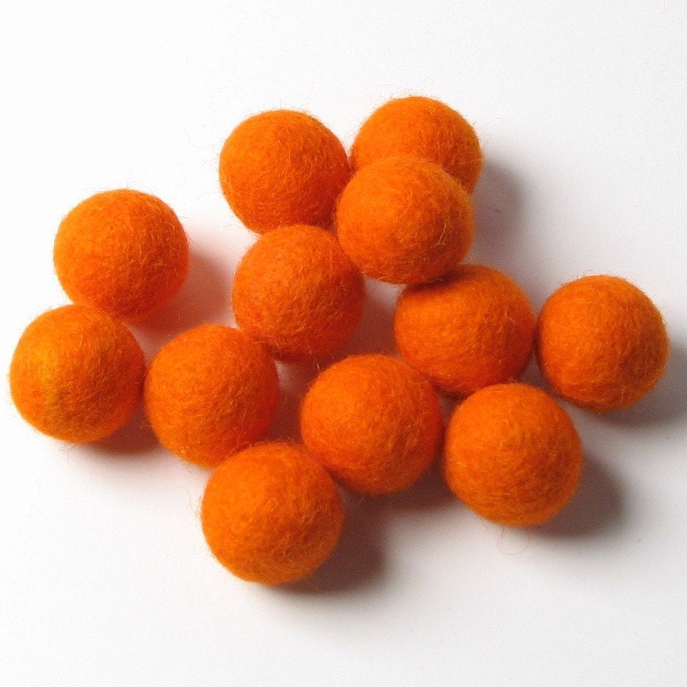 1CM Felt Balls/24-Piece - Clementine