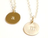 Tiny Personalized Gold Filled Initial Necklace - Uppercase or Lowercase Letters Available
