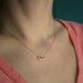 Tiny Golden Links Necklace - Two Small Interlocking Gold Filled Links on Delicate Gold Filled Chain - also available in sterling silver -
