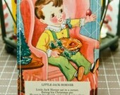 Nursery Rhymes Vintage Flashcards - 5x7- Set of 9
