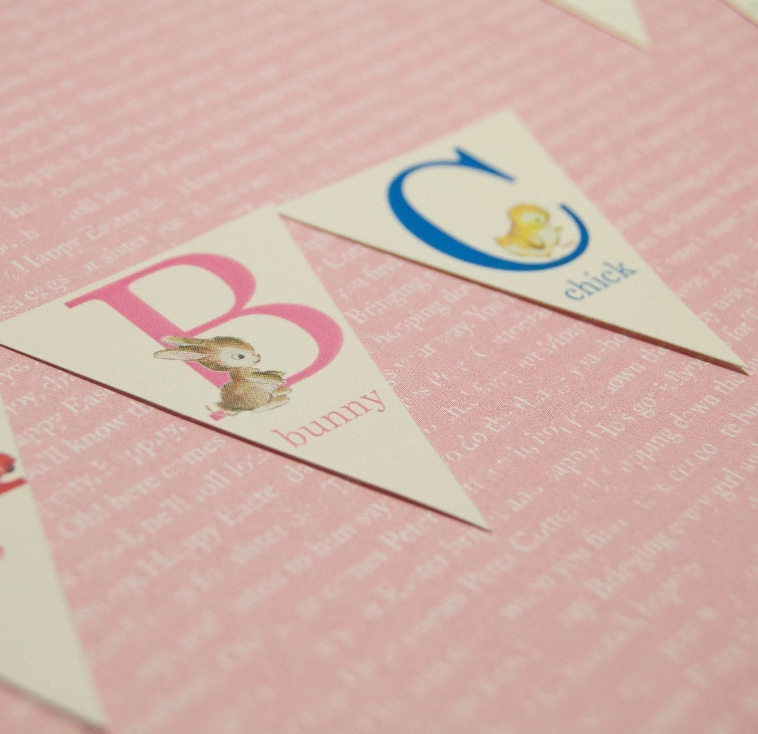 Large Baby ABC Bunting flags - 7" tall- Set of 26