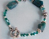 Sterling Silver, Apatite, Swarovski Crystal Bracelet