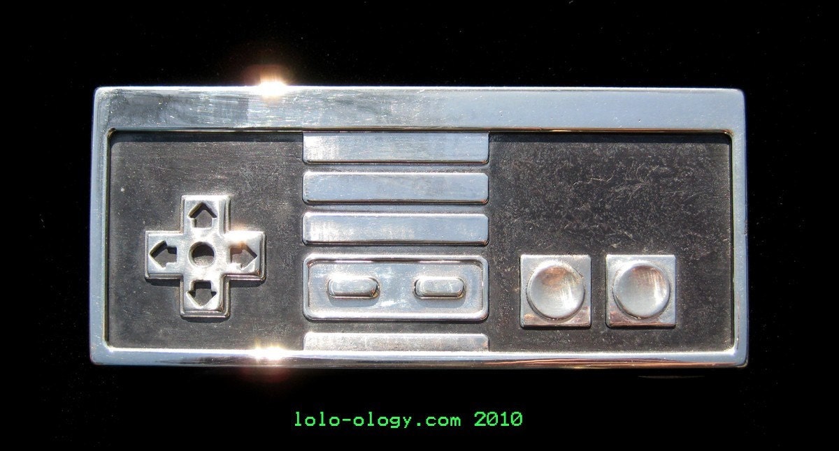 Original Nintendo Controller Silver Belt Buckle