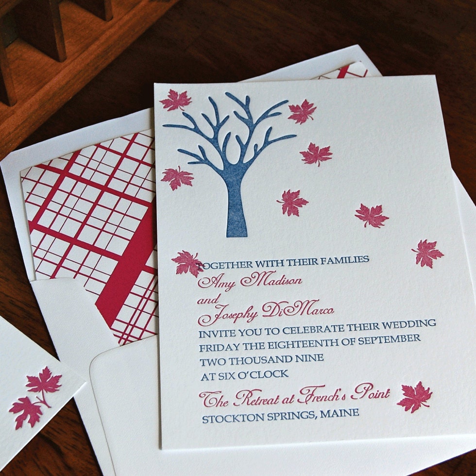 Foliage -  Letterpress Wedding Invitation Sample