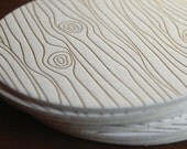 Wood Grain coaster- Letterpress printed, SET of 8 - paisleytreepress