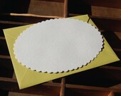Oval Scalloped Note Card, blank, Set of 10
