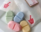 Soap - Gift Set - TAke a Chill Pill - RX Pill Soap Gift Set - Goat's Milk Soap - Blood Orange Scented -Made to Order -Ready to Ship 5/10/13