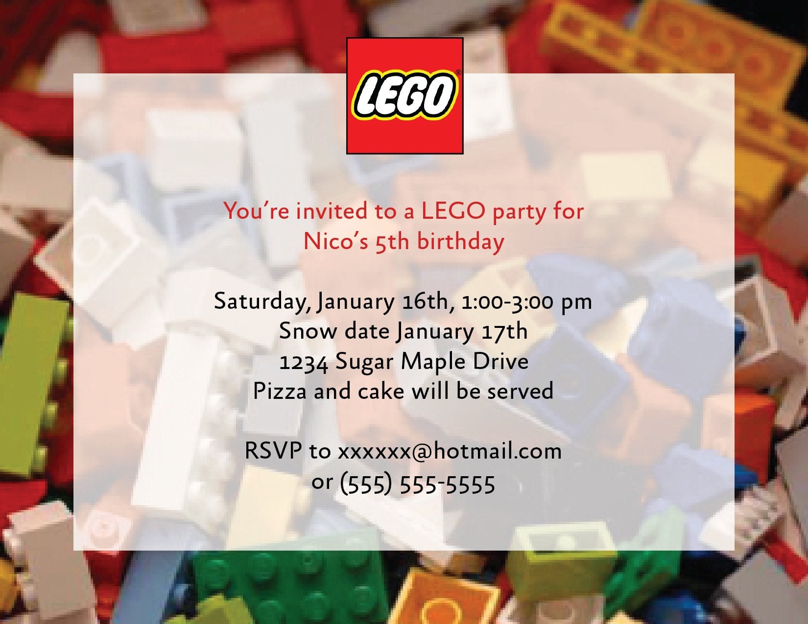 Lego Invitations Custom