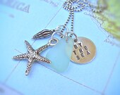 By the Sea Hand Stamped Charm Necklace