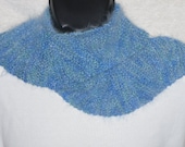 Scarf Hand Knitted in Hand Angora Silk and Merino Wool Hand Dyed & Handspun