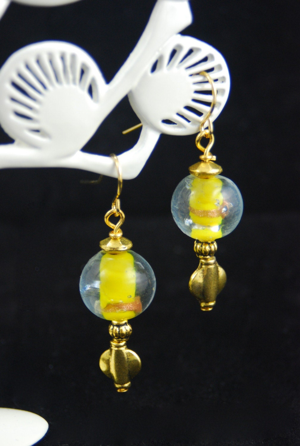Yellow and Gold Earrings