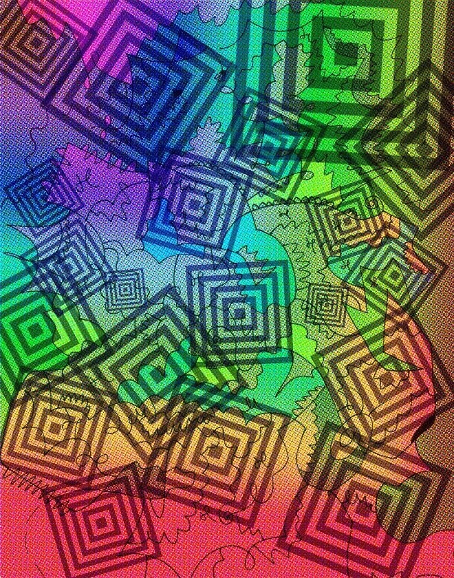 Rainbow - 11x14 Bright, Bold, Fun, Squares, Colorful, Affordable, Modern, Abstract, Art Print