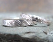 His and Hers Sterling Silver Wedding Bands  - Silver Bands - Rustic Wedding Bands - Wedding Rings