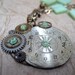 Steampunk Necklace - Mojito - Neo Victorian - Vintage Repurposed Watch Dial Pendant -  Artisan Jewelry Handmade and Designed by A Second Time
