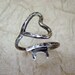 Skeleton Key Heart Ring - Inspired by Steampunk  - Rustic Antiqued Sterling Silver Ring - Handmade in Canada