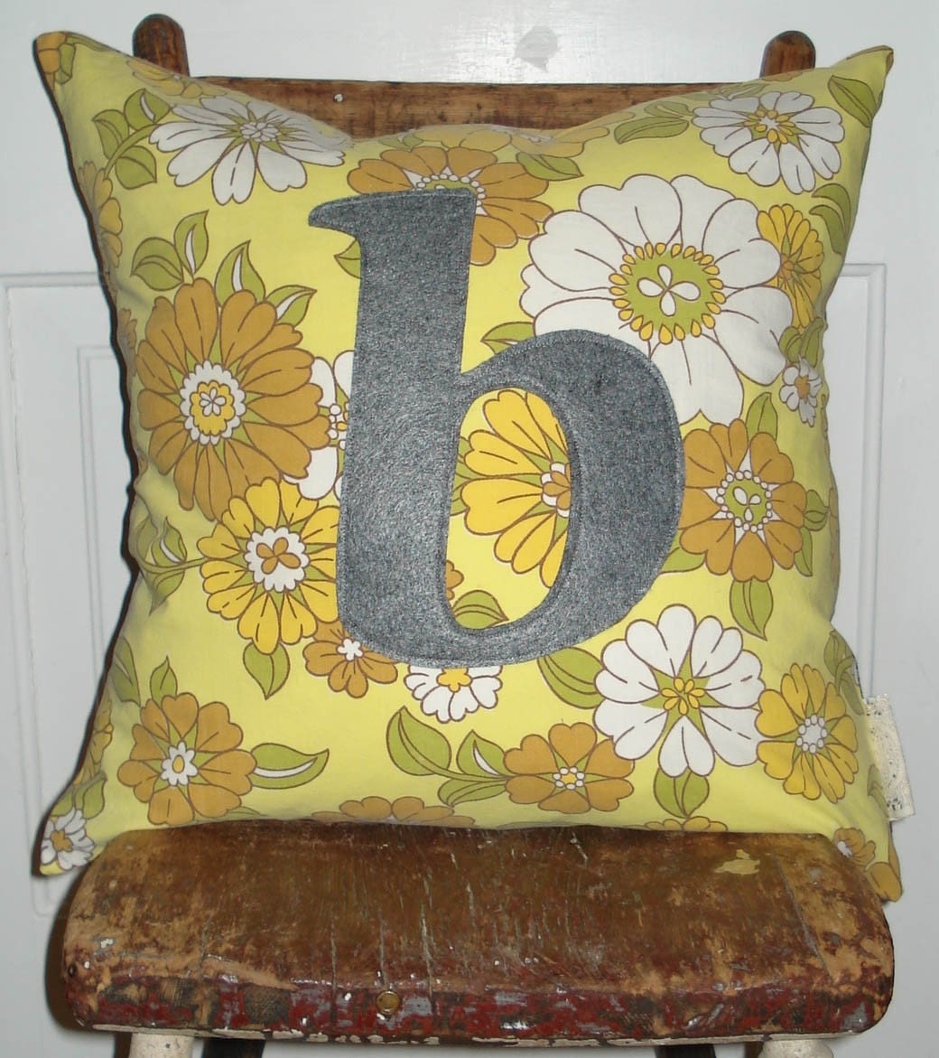 B monogrammed pillowcase 20x20