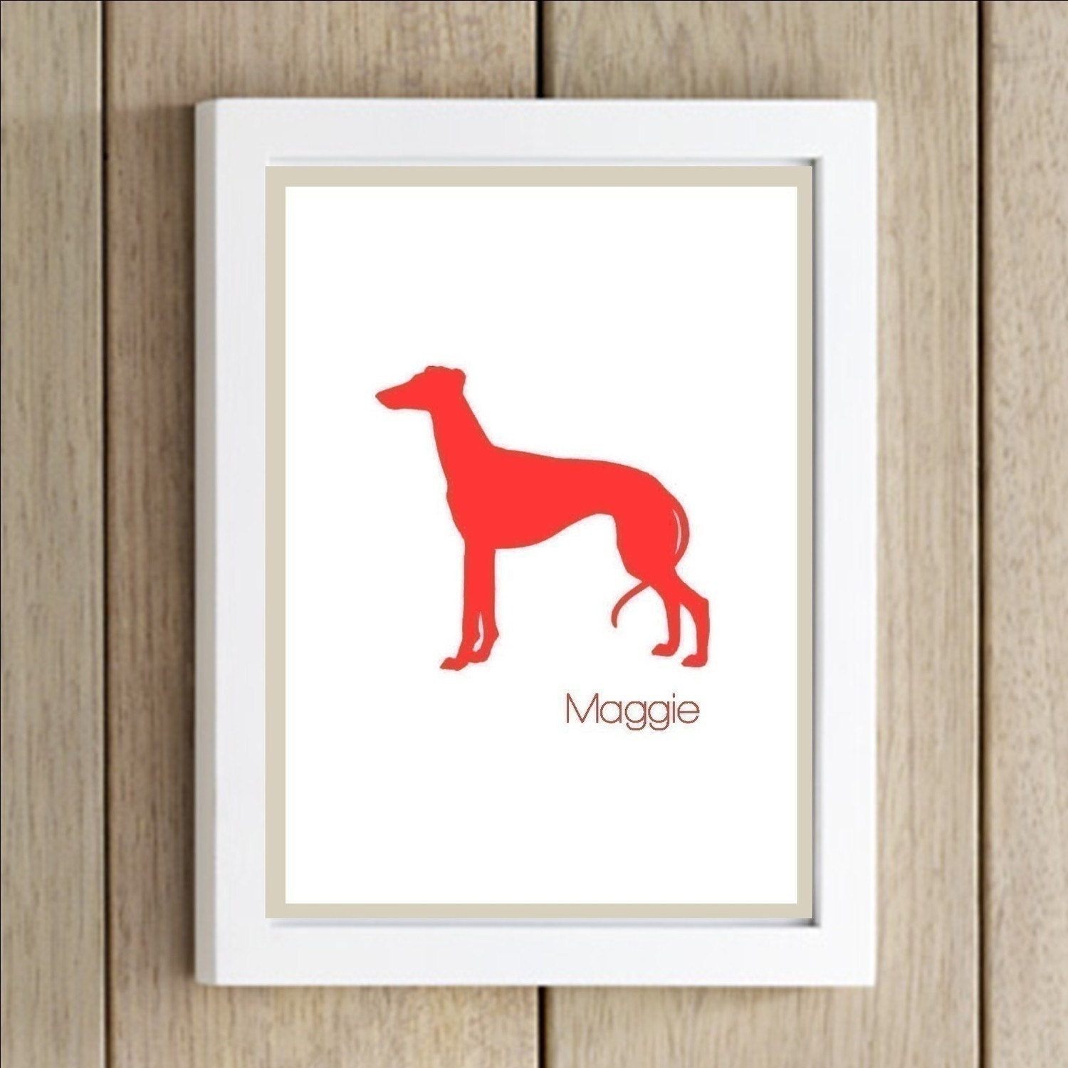 Dog Silhouette Print Personalized 8x10
