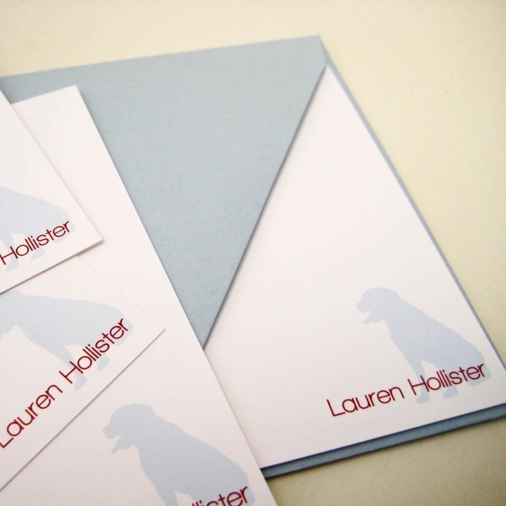 Dog Silhouette Note Cards Personalized You Design Set of 20