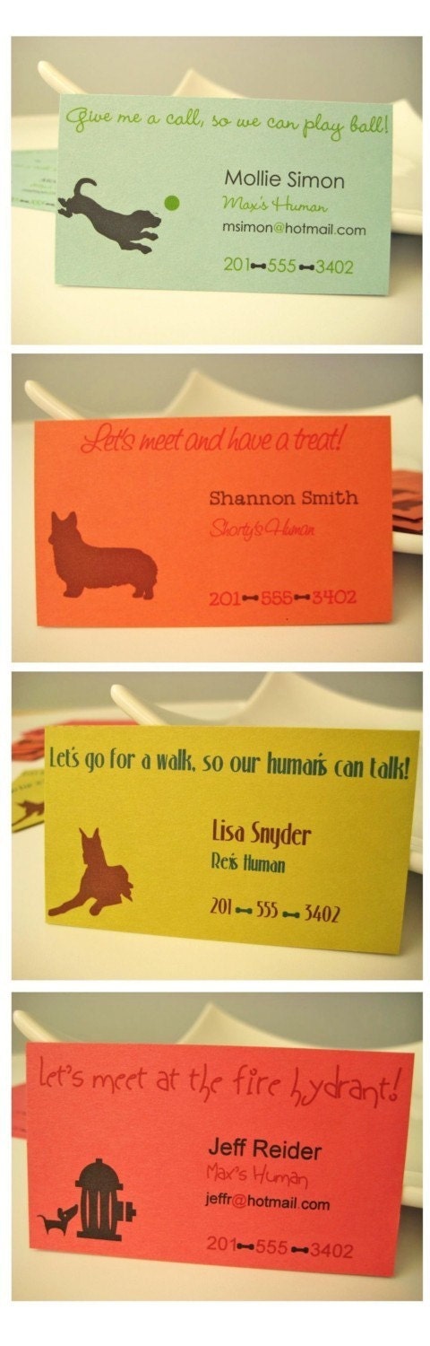 Dog Silhouette Calling Cards You Design